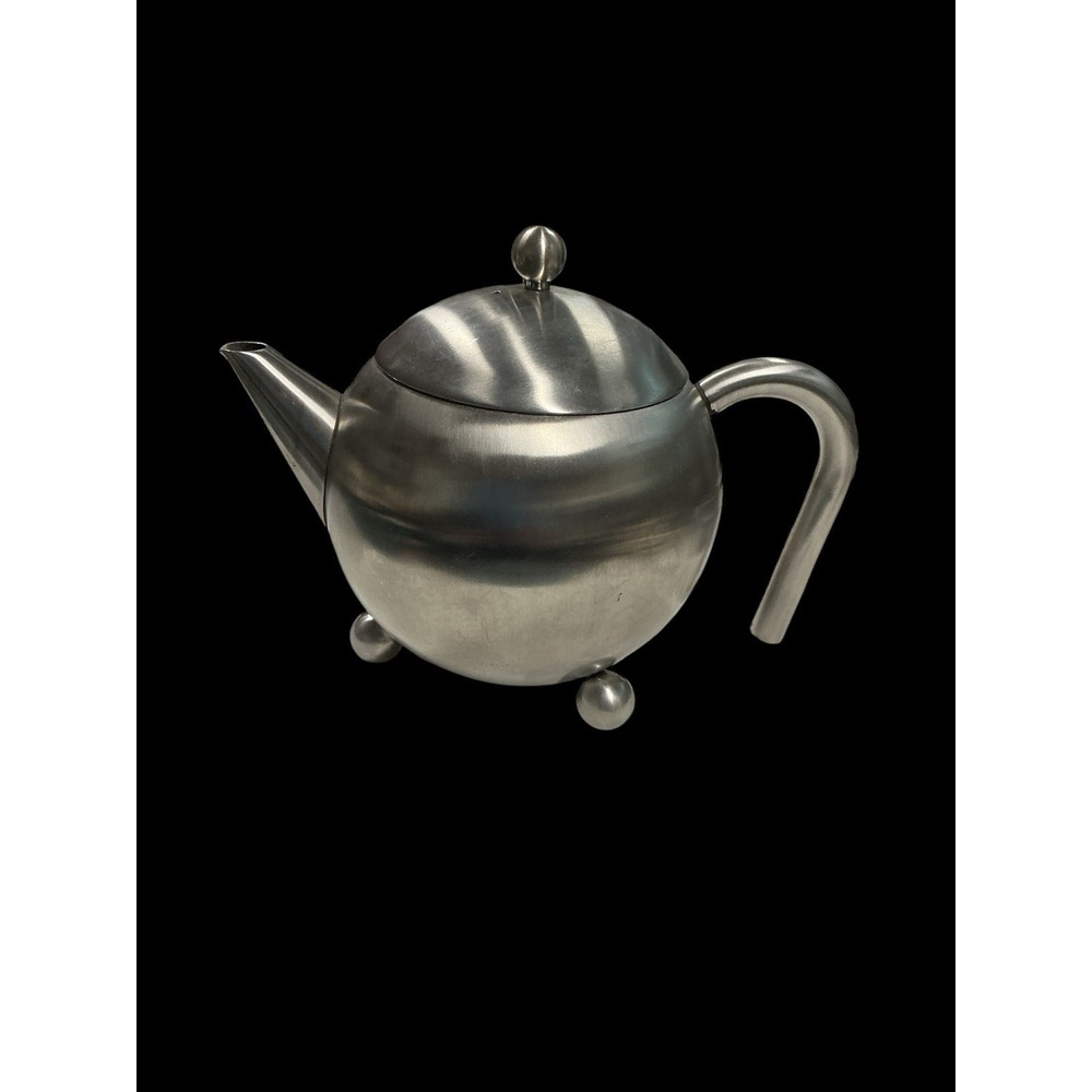 The Original Henley Teapot 14oz G&H 1978 Brushed Stainless Steel Vintage MCM
